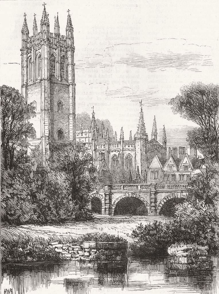 OXON. Magdalen Bridge, Oxford, Planned widening 1881 old antique print picture